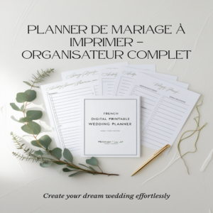 Planner de Mariage à Imprimer — Organisateur Complet (PDF)