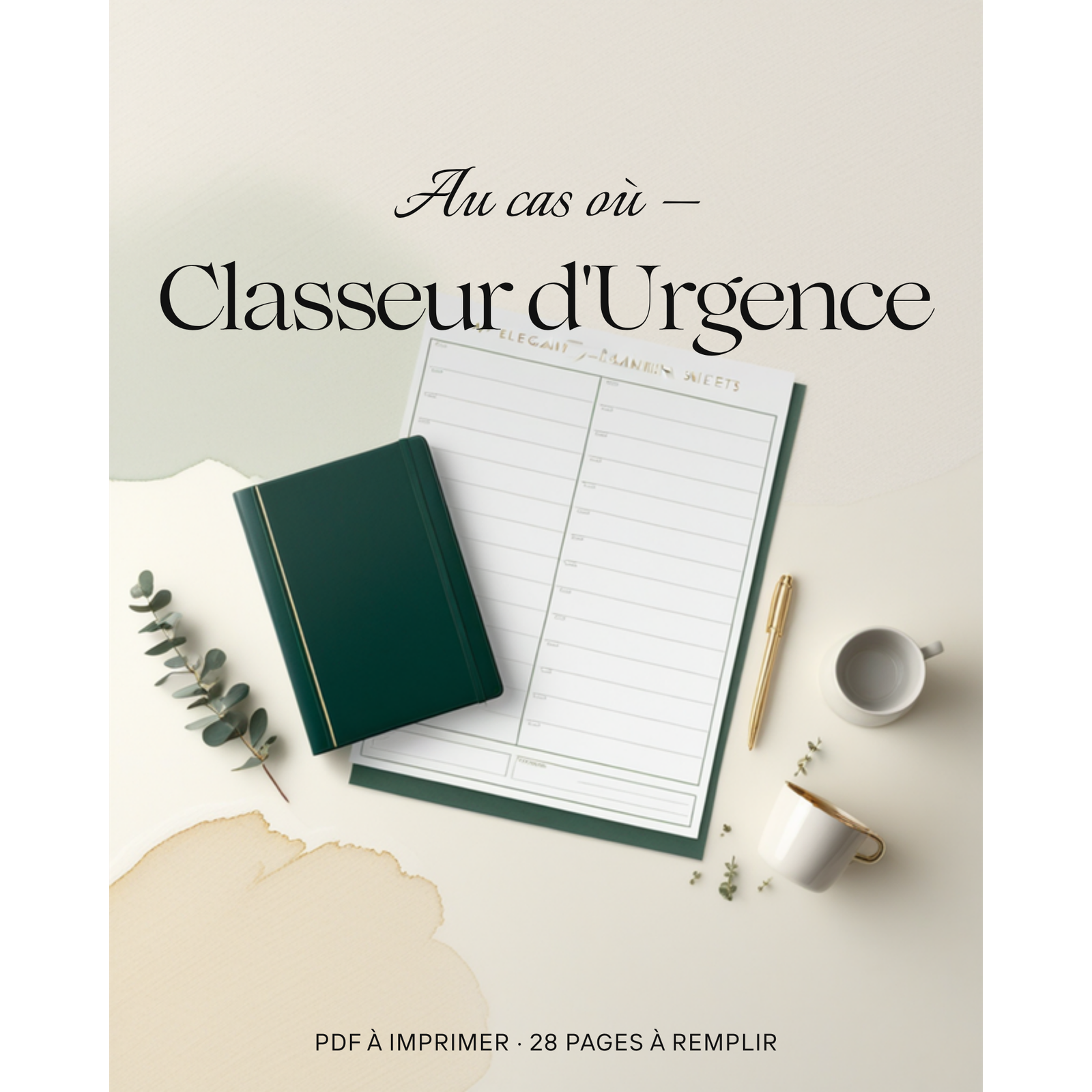classeur d'urgence à imprimer — au cas où : mes documents importants (pdf 28 pages à remplir)