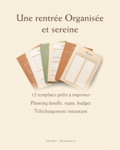 Pack Rentrée Organisée — 12 Templates Famille (PDF)