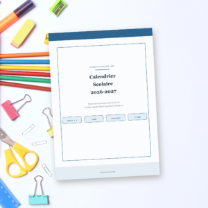 Calendrier Scolaire 2026-2027 à Imprimer — Vacances Zones A, B et C (PDF A4)