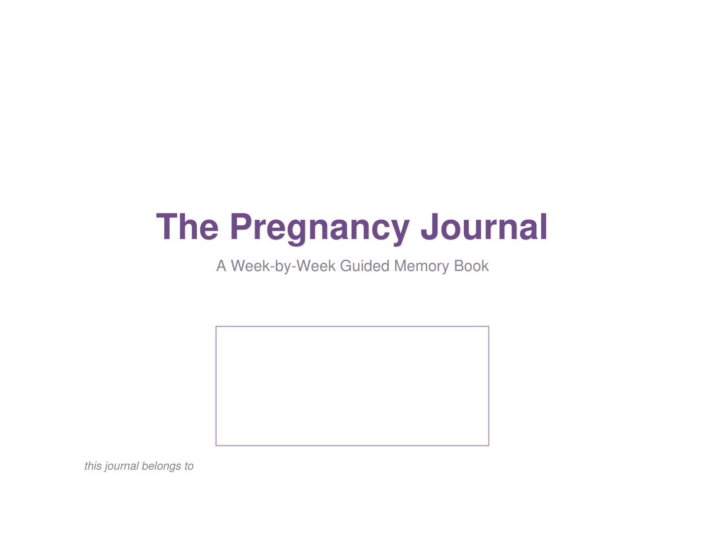 pregnancy journal