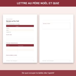 Kit Noël en Famille à Imprimer — 10 Jeux, Lettre au Père Noël, Marque-Places & Menu (PDF A4 Gratuit)