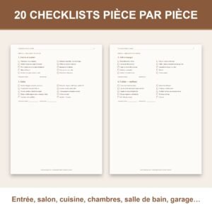 Organisateur Maison Complet à Imprimer — 20 Checklists Pièce par Pièce, Carnet d&rsquo;Entretien & Désencombrement