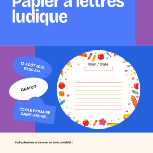 Papier à Lettres Rentrée à Imprimer — Pages d&rsquo;Écriture Thème Fournitures Scolaires (Primaire) — PDF