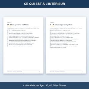 Préparer sa Retraite — Checklist par Âge à Imprimer (30, 40, 50, 60 ans) — PDF A4 Gratuit