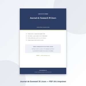 Journal de Sommeil 30 Jours à Imprimer — Suivi des Nuits, Bilan Hebdomadaire & Repères