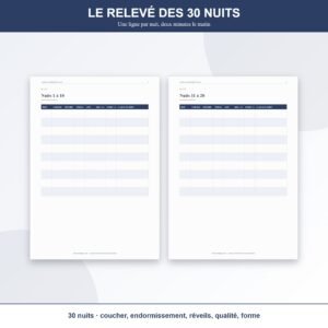 Journal de Sommeil 30 Jours à Imprimer — Suivi des Nuits, Bilan Hebdomadaire & Repères
